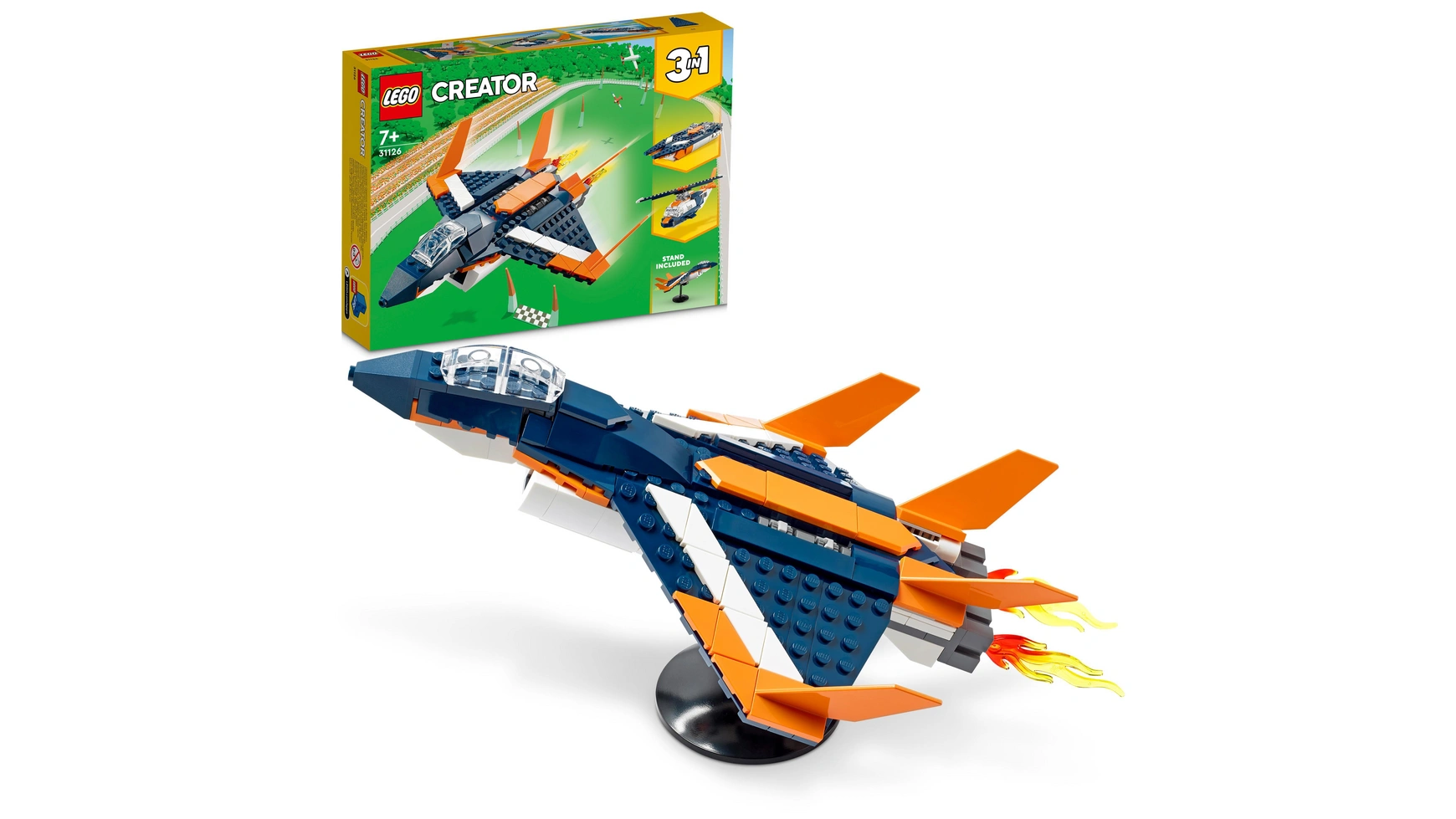 Lego Creator Игрушечный сверхзвуковой реактивный вертолет 3-в-1-лодка