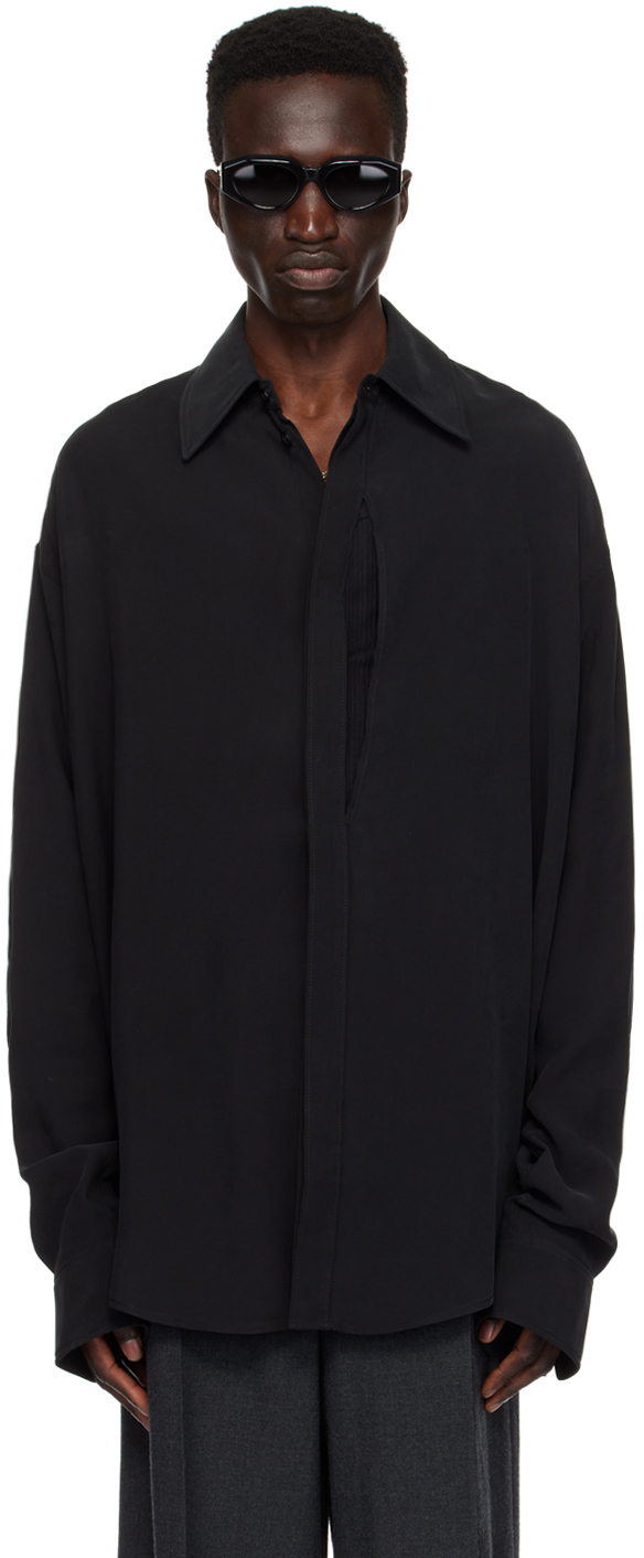 Черная рубашка с вырезом Lgn Louis Gabriel Nouchi