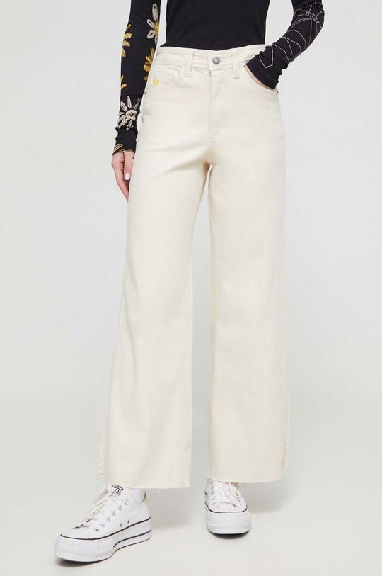 Джинсы Desigual, бежевый джинсы стрейч женские узкие брюки из денима с завышенной талией облегающие брюки карандаш эластичные джинсы с вырезами