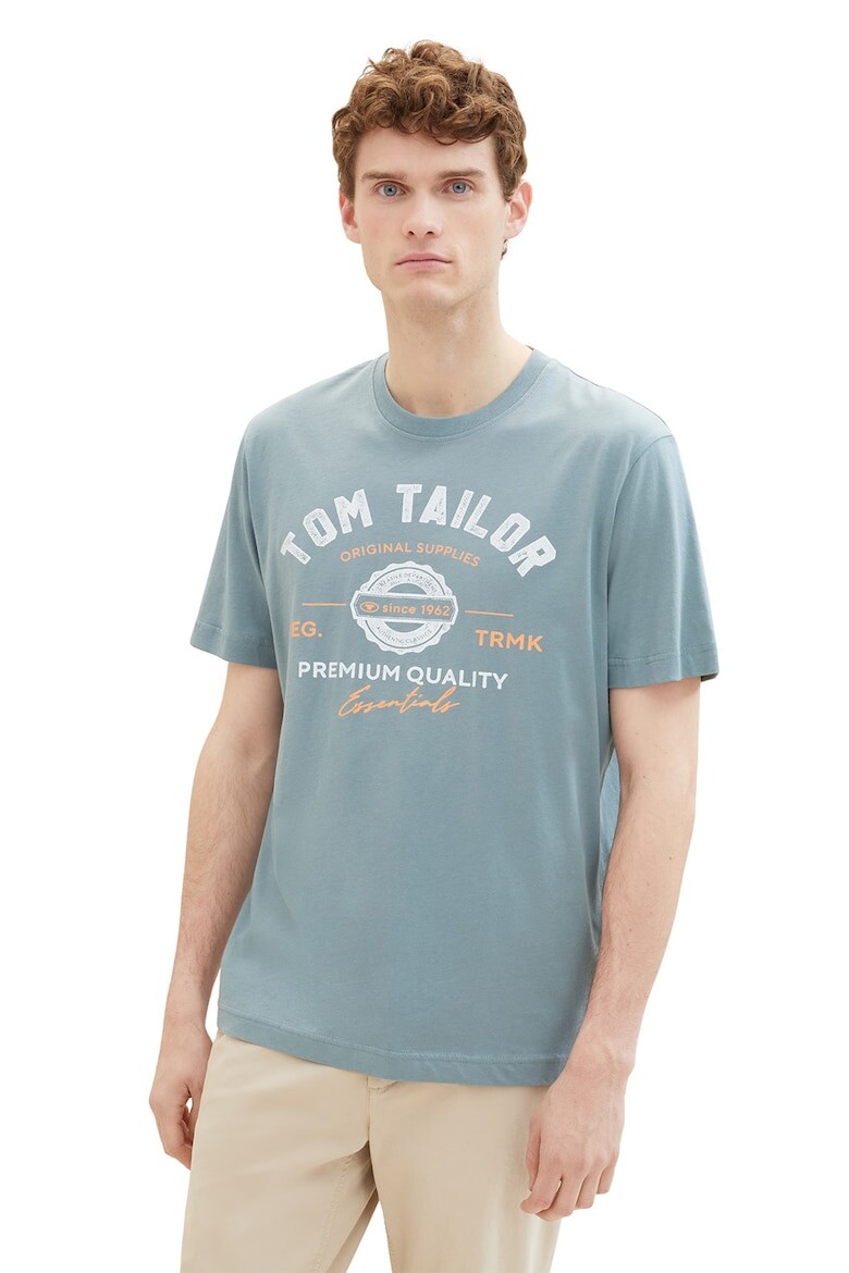 

Хлопковая футболка с логотипом Tom Tailor, серый