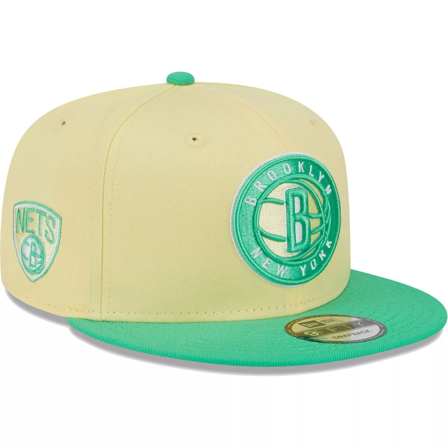 Мужская кепка New Era желто-зеленая Brooklyn Nets 9FIFTY