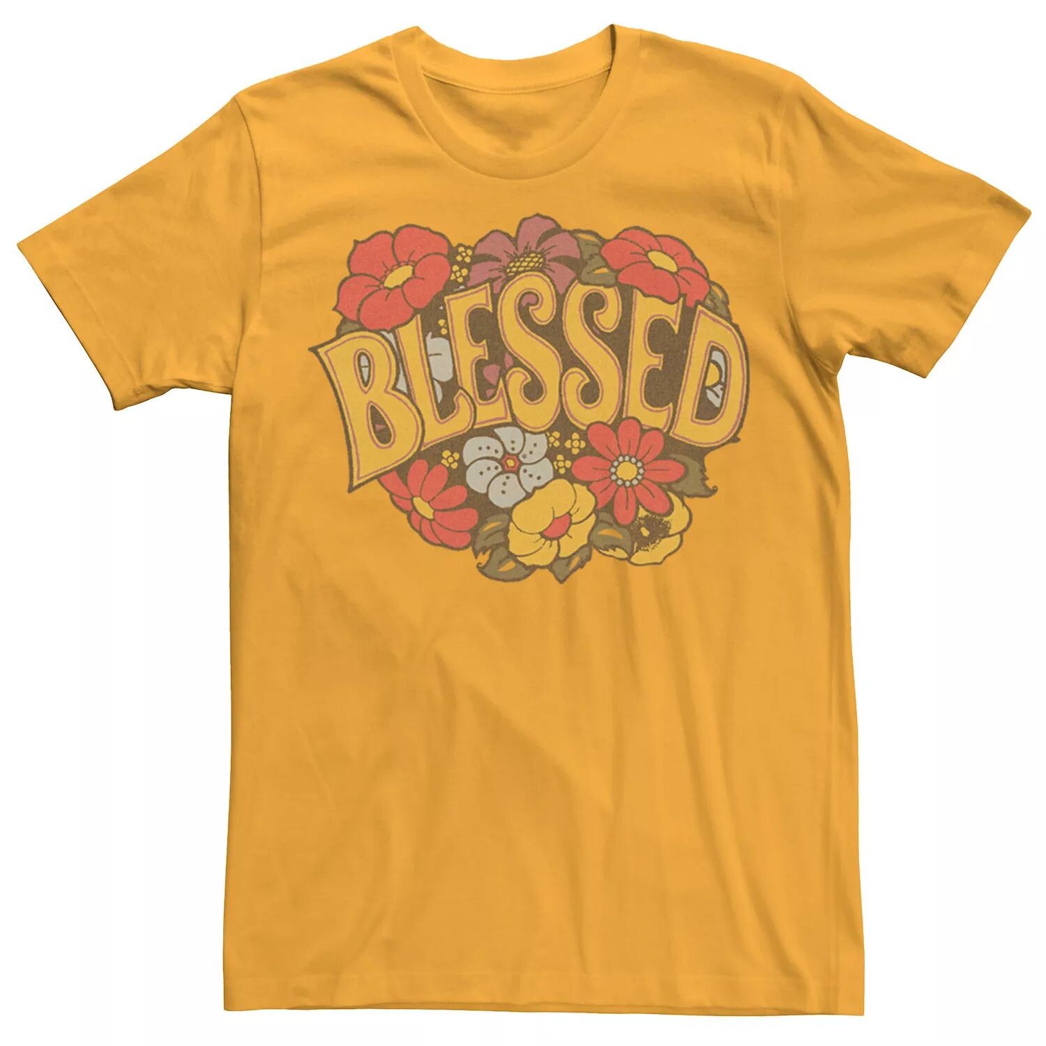 

Мужская футболка с цветочным венком Blessed, Gold Licensed Character, золотой, Желтый