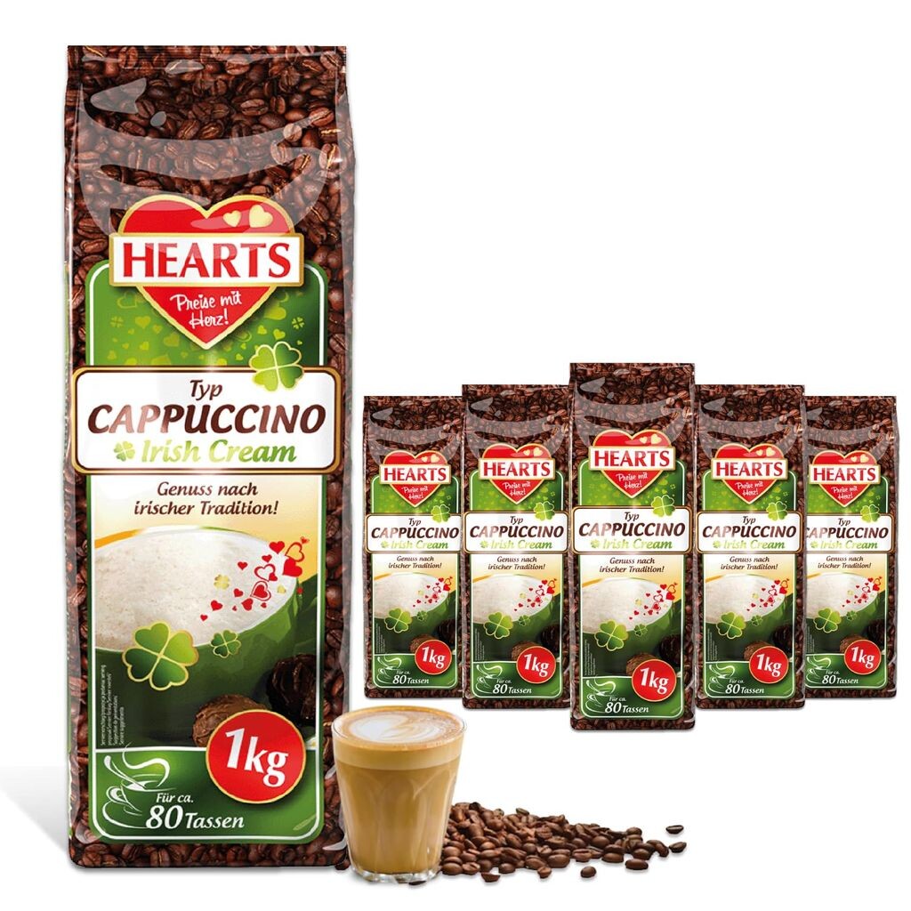 

HEARTS Cappuccino Irish Cream 5 х 1 кг, оптовая упаковка Tsi Consumer Goods