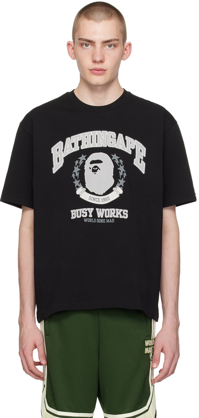 

Черная футболка свободного кроя Bape, цвет Black