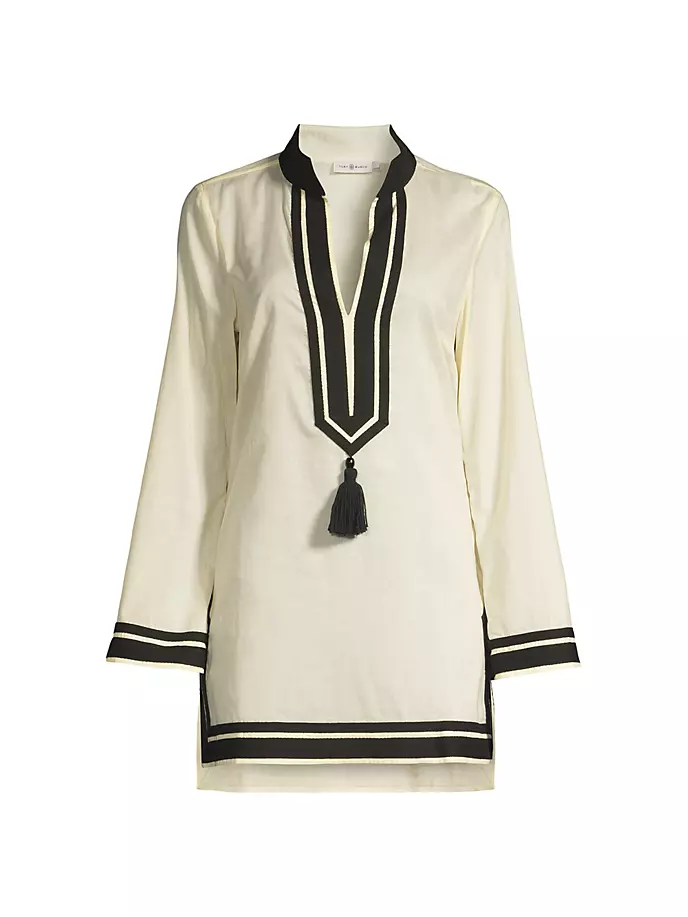 

Однотонная туника Тори Tory Burch, цвет french cream
