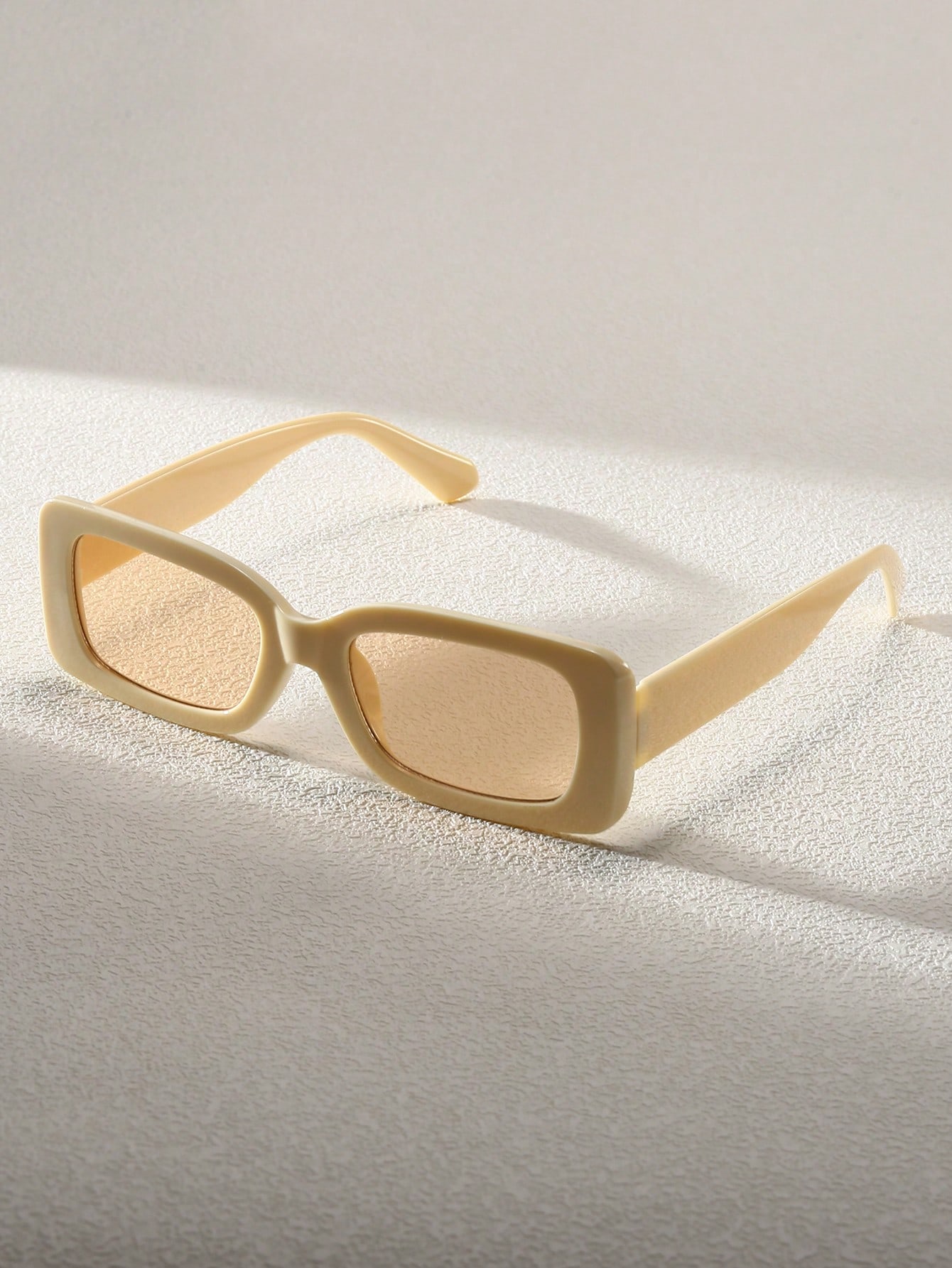 цена 1 шт. модные солнцезащитные очки унисекс в квадратной оправе с большой оправой Y2K индивидуальные летние пляжные солнцезащитные очки, бежевый