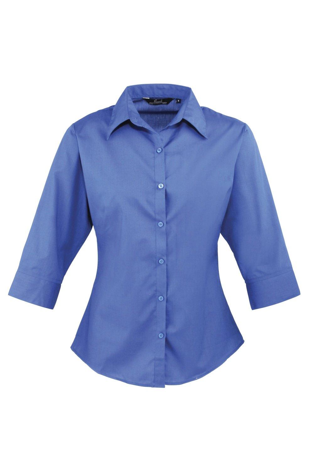 Блузка из поплина с 3 и 4 рукавами. Простая рабочая рубашка. Premier, синий сверло ступенчатое 6 8 10 12 14 16 18 20 22 24 26 28 30мм р6м5 трехгр хвостовик барс 72362