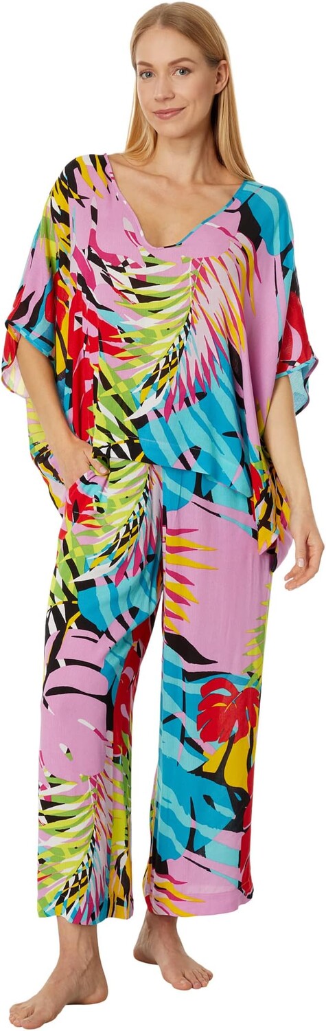 

Пижамный комплект из мятого кафтана Bora Bora N by Natori, цвет Pink Multi