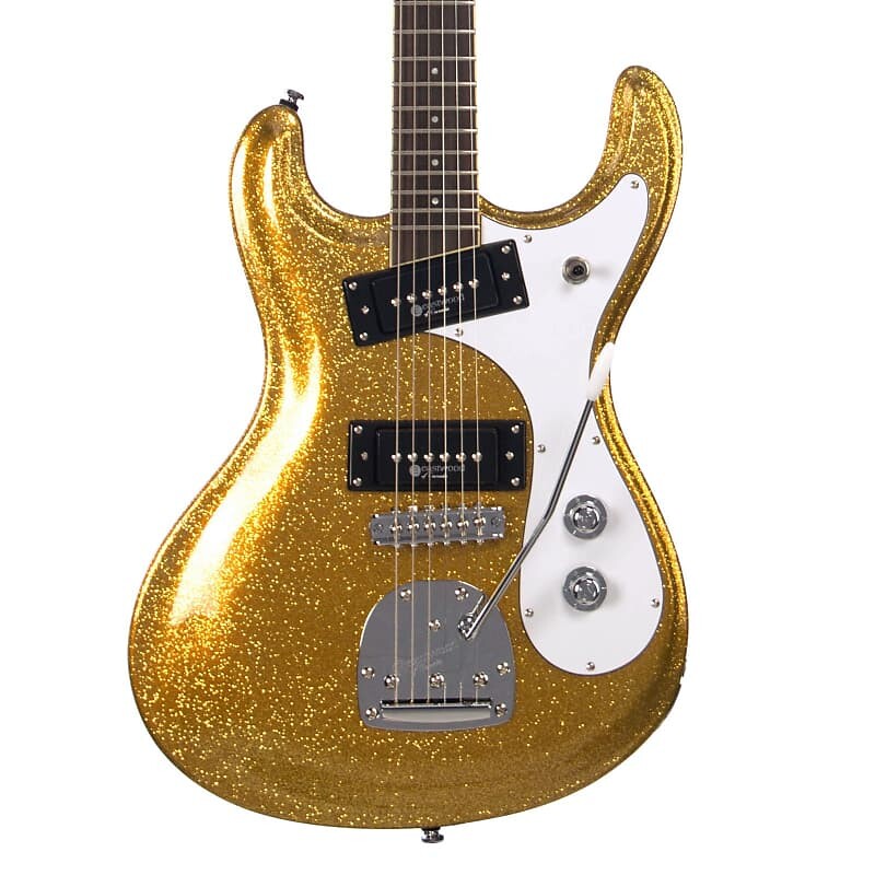 

Электрогитара Eastwood of Canada Sidejack Pro DLX - Gold Metal Flake - Mosrite-inspired Offset Electric Guitar - NEW!
