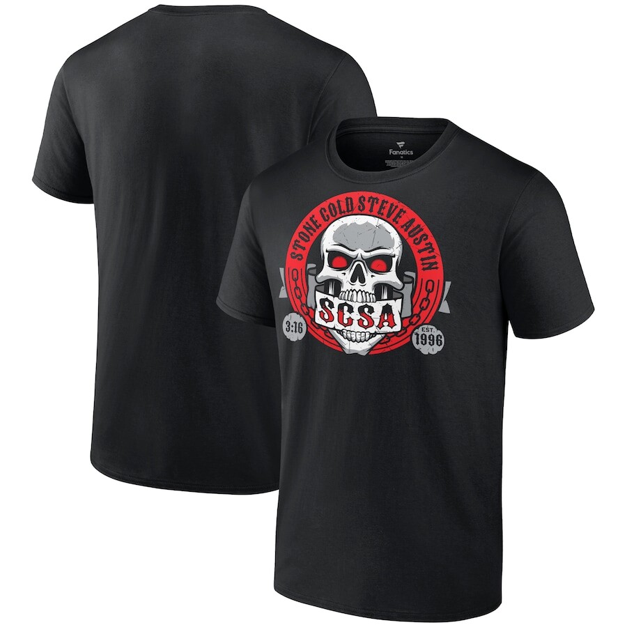 

Футболка с коротким рукавом Fanatics Branded Stone Cold Steve Austin, черный