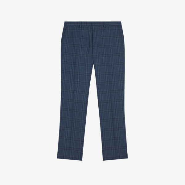 

Шерстяные брюки узкого кроя adlerst в клетку Ted Baker, синий