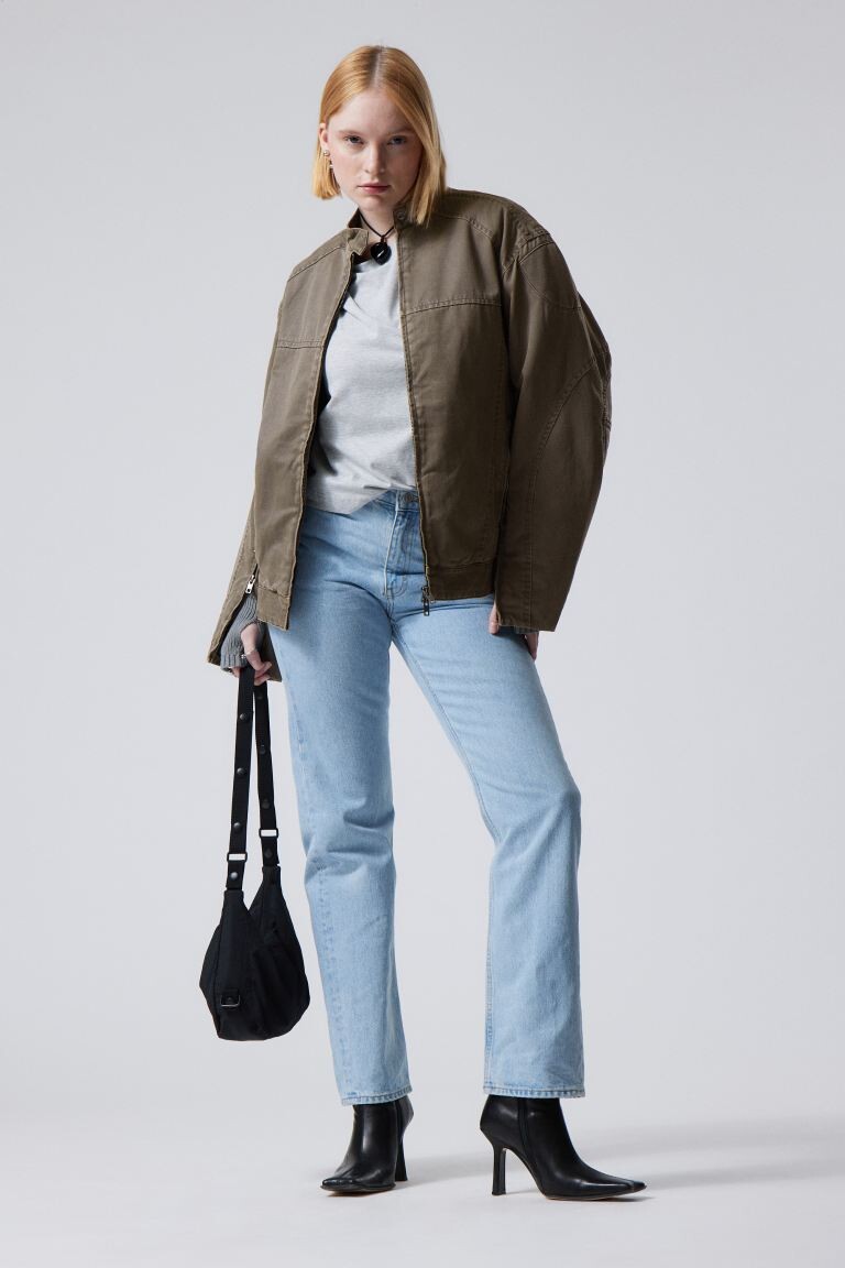 

Байкерская куртка с покрытием reed H&M, серый