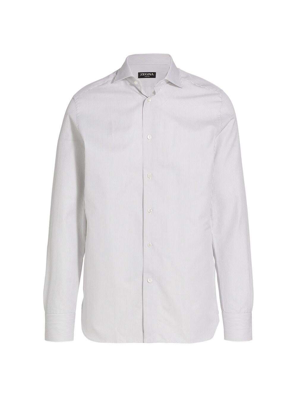 

Полосатая хлопковая рубашка ZEGNA, серый