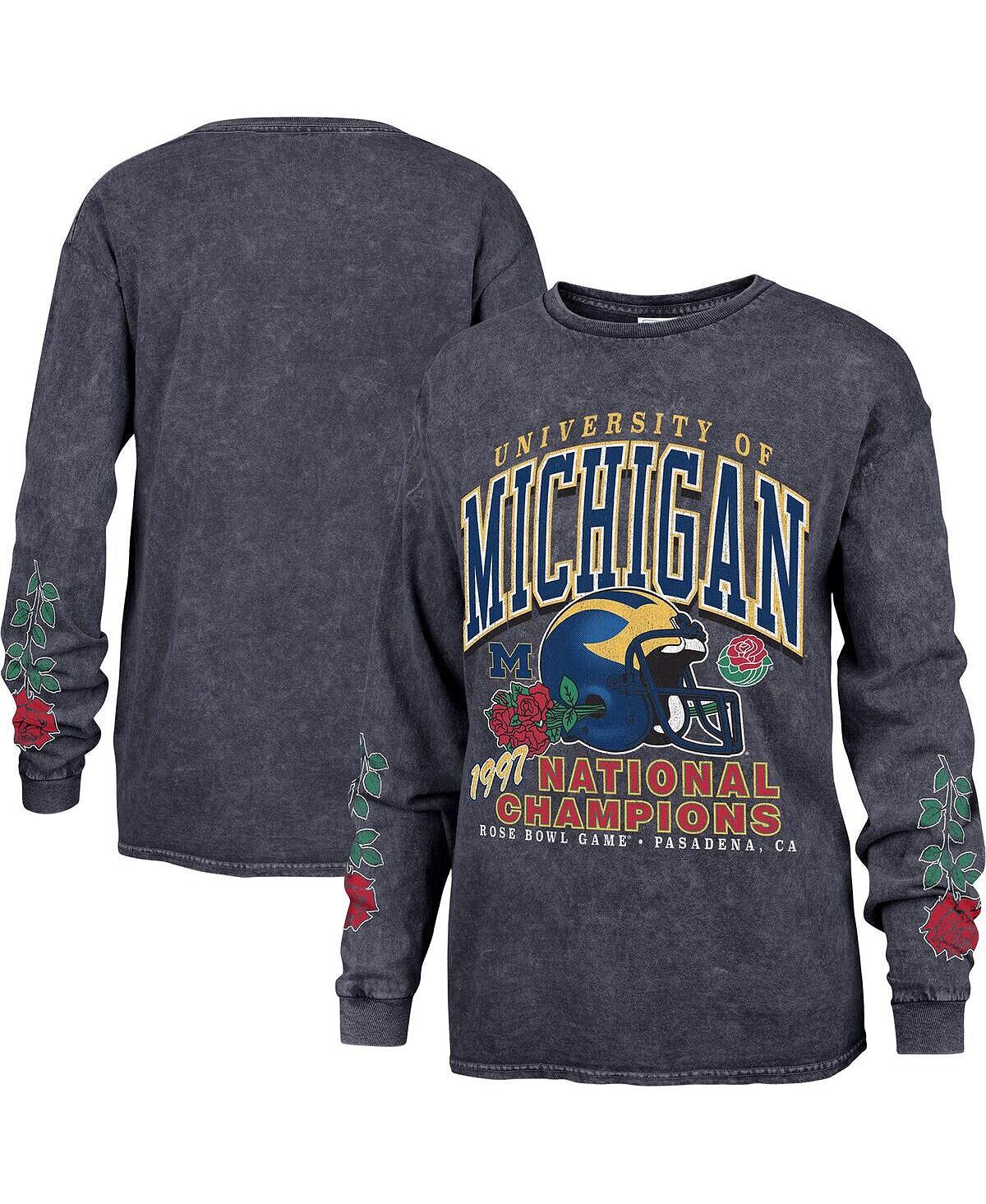 

Женская темно-синяя футболка с длинным рукавом в винтажном стиле Michigan Wolverines Tubular Boyfriend '47 Brand, темно-синий