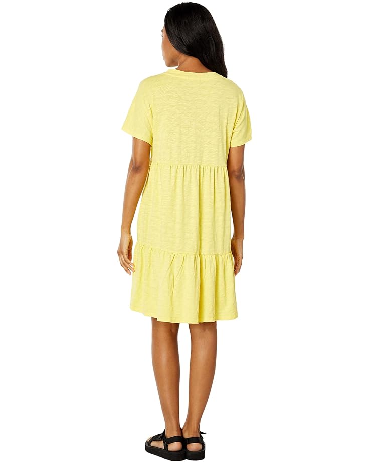 Платье Mod-o-doc Slub Jersey Short Dolman Shirred Dress, цвет Mango Sorbet