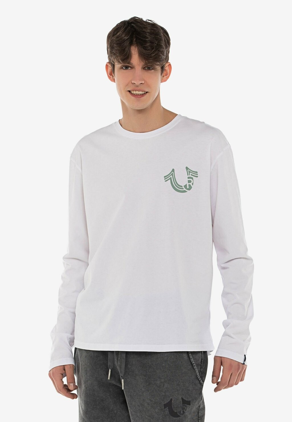 

Топ с длинными рукавами STONE WASH HORSESHOE True Religion, цвет white