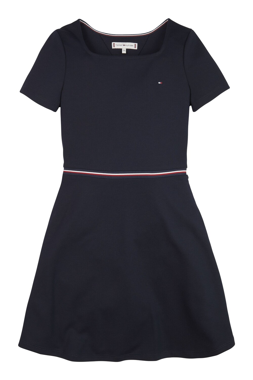 

Синее платье-трапеция из ткани Punto Tommy Hilfiger, синий