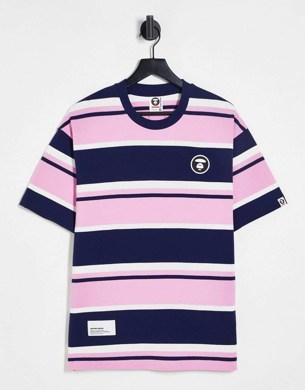 

Темно-синяя футболка в полоску Aape By A Bathing Ape now, Синий