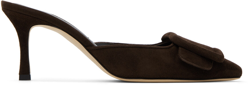 

Коричневые туфли-мофели Maysale 70, темные Manolo Blahnik, Коричневый