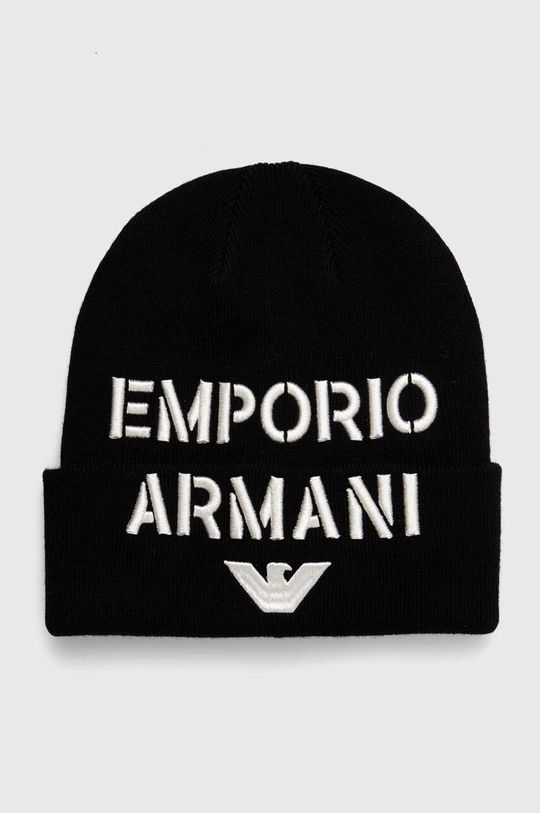 Детская шапка Emporio Armani из смесовой шерсти., черный шапка из смесовой шерсти emporio armani темно синий