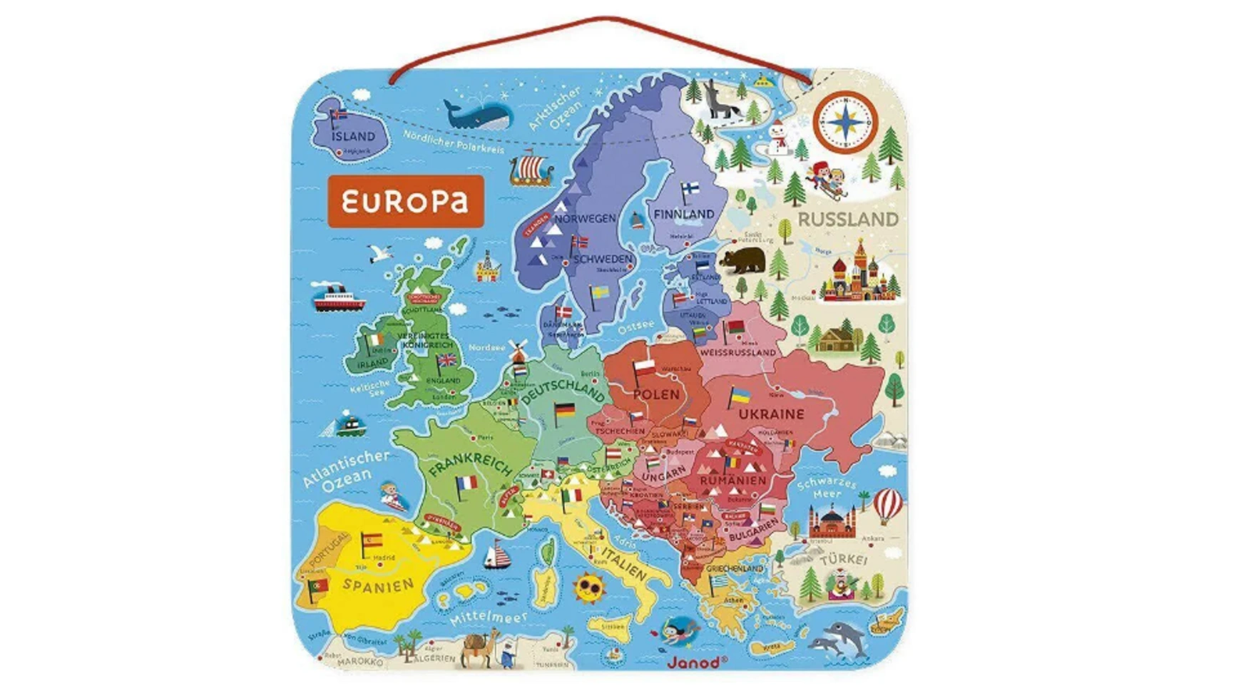 

Магнитная паззл европа,