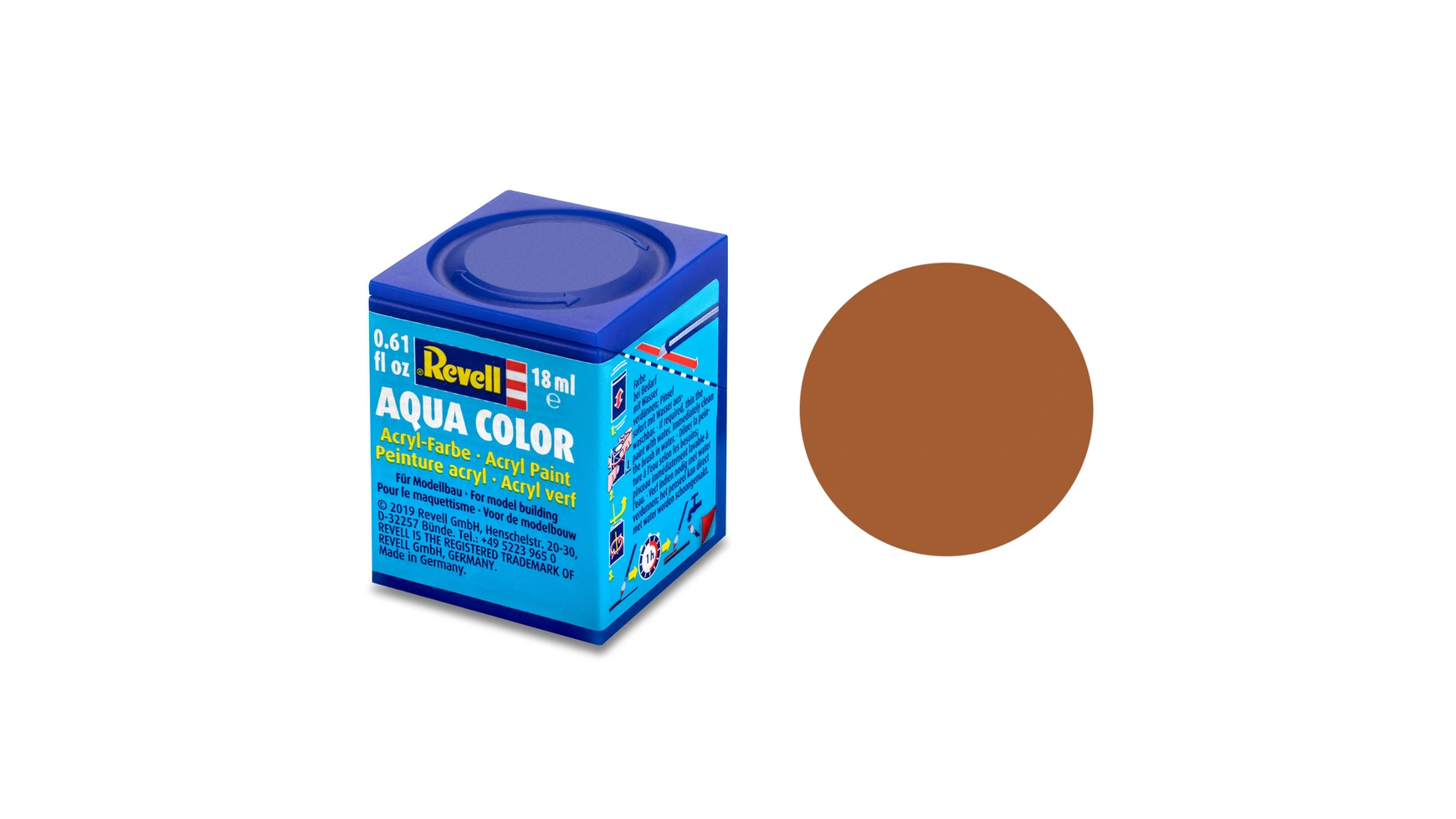 Revell Aqua Color Brown, матовый, 18 мл, RAL 8023 revell aqua color sand матовый 18 мл