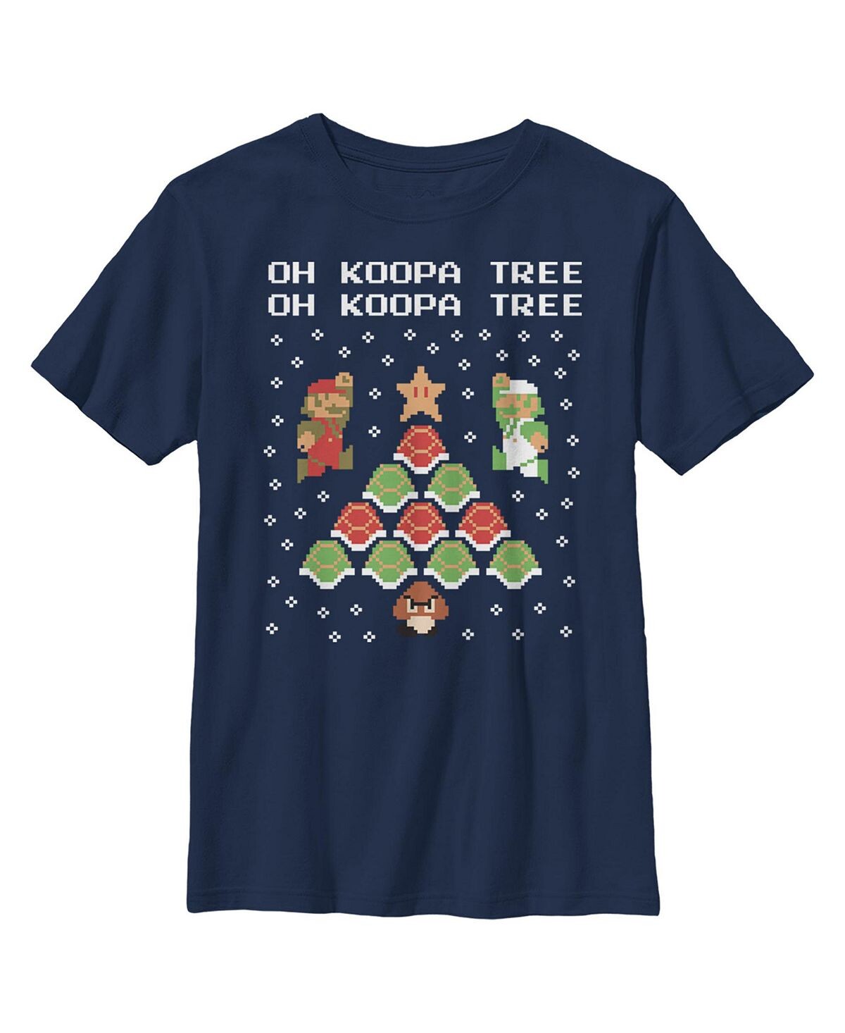 

Рождественская футболка Mario Bros. Koopa Tree для мальчиков для мальчиков Nintendo