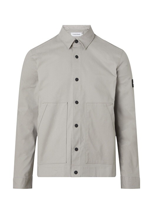 

Серая мужская рубашка Slim Fit с воротником на пуговицах Calvin Klein
