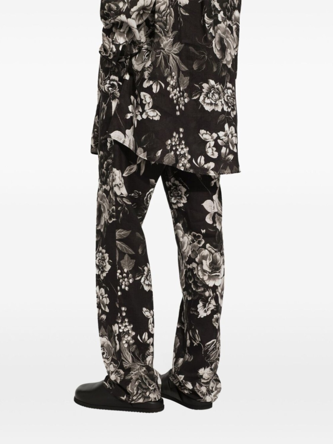 

Dolce & Gabbana льняные брюки с цветочным принтом, черный
