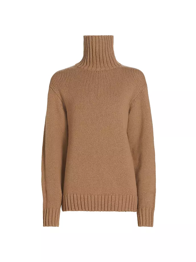 

Свитер с воротником из смесовой шерсти Helmut Lang, цвет camel