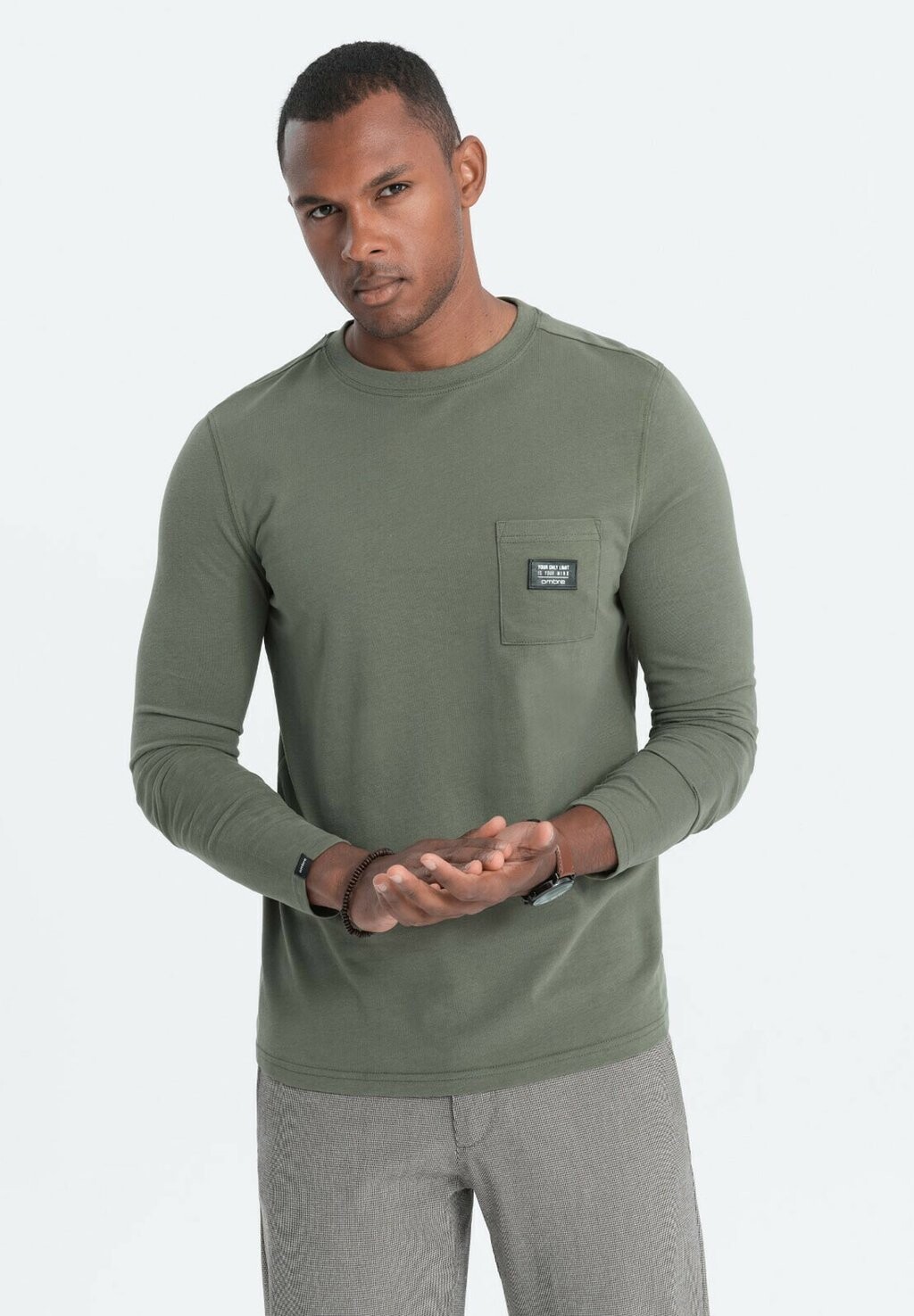 

Футболка с длинным рукавом With Pocket Ombre, цвет olive green