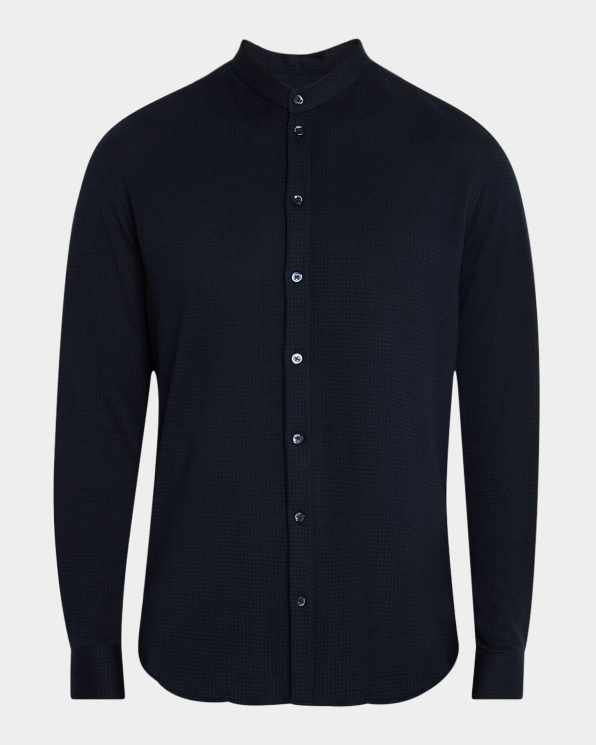 

Мужская трикотажная спортивная рубашка с воротником Неру Emporio Armani, цвет Blue Navy