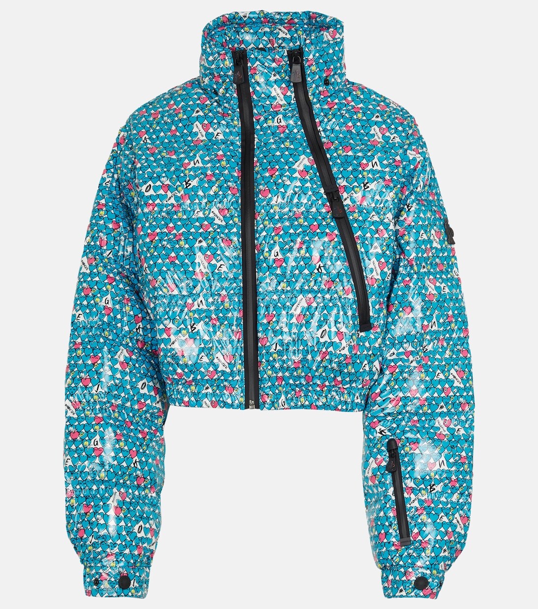 

Пуховик с принтом MONCLER GRENOBLE, синий