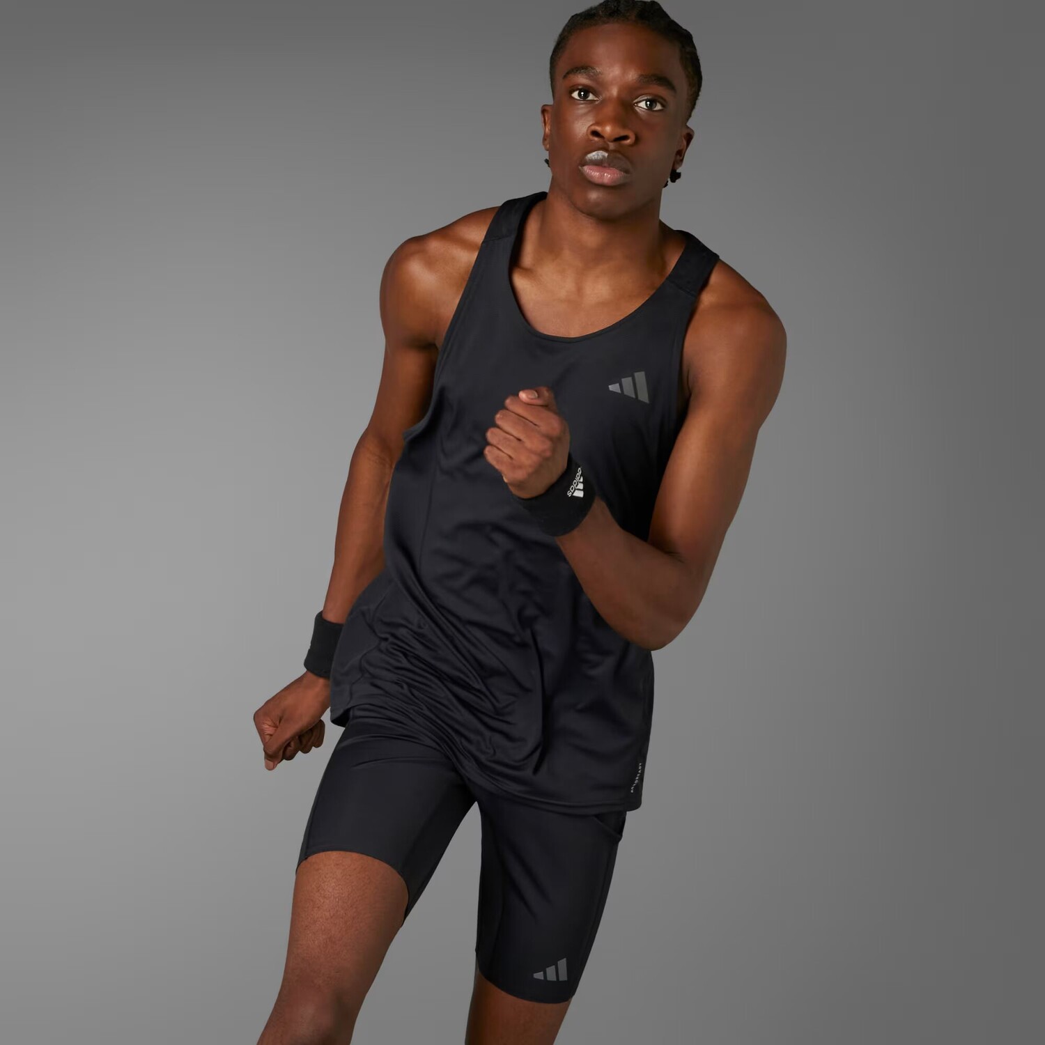 

Короткие тайтсы для бега Adizero Adidas, цвет Black/Grey Six