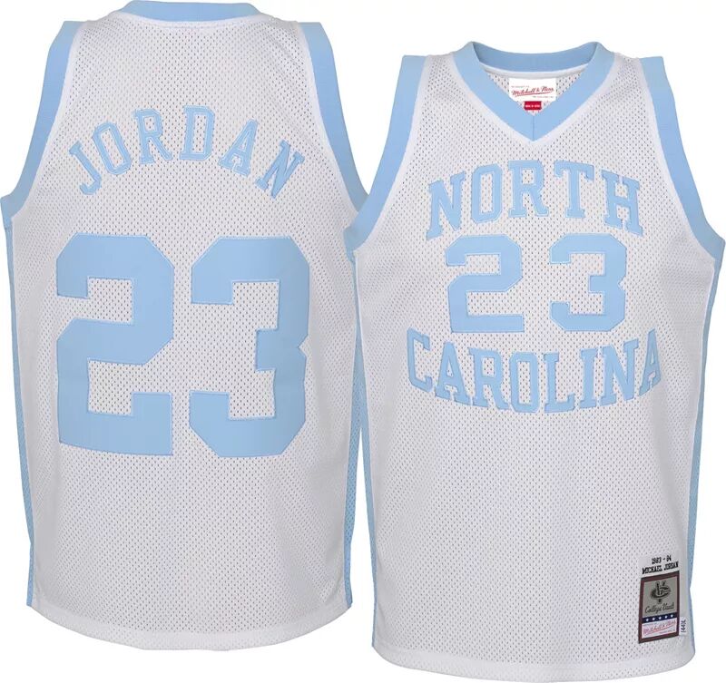 

Mitchell & Ness Youth North Carolina Tar Heels Майкл Джордан № 23 белая реплика Джерси