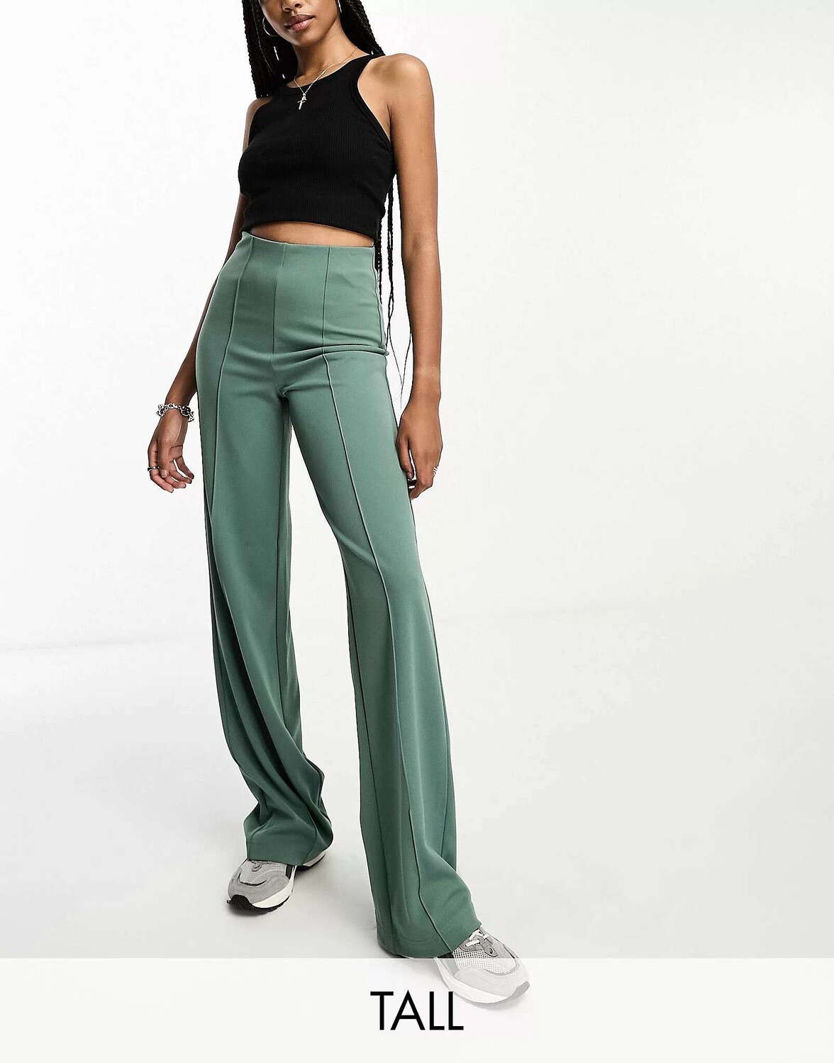 

Зеленые брюки с широкими штанинами Vero Moda, Зеленый