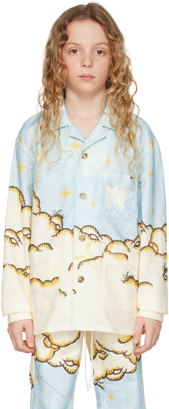 

AMIRI Детская синяя рубашка Sunscape