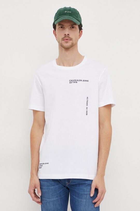

Хлопковая футболка Calvin Klein Jeans, белый