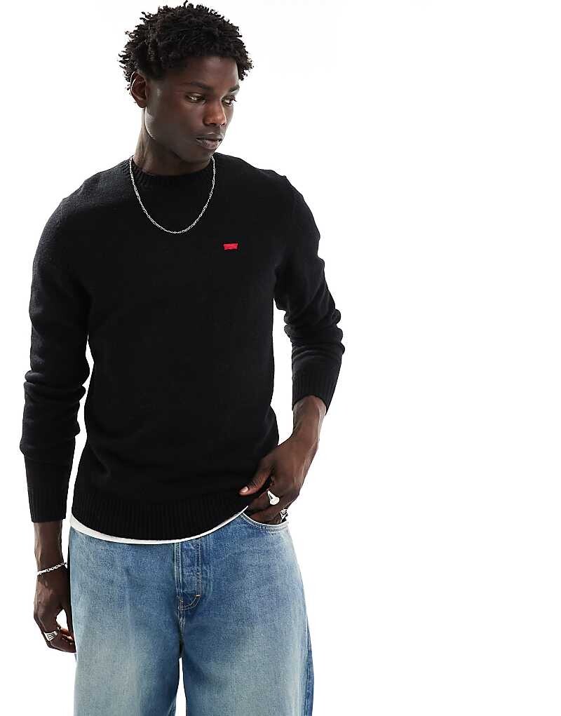 

Черный вязаный джемпер Levi's Original с логотипом летучей мыши