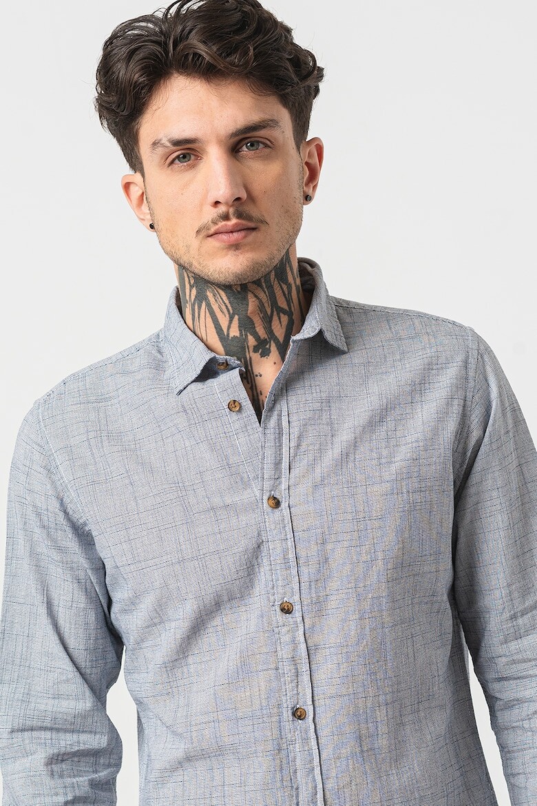 

Хлопковая рубашка с острым воротником Jack & Jones, белый