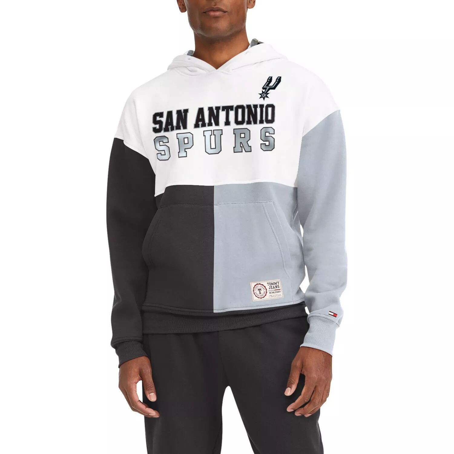 

Мужские джинсы Tommy Jeans белого/черного цвета с капюшоном и пуловером San Antonio Spurs Andrew Split, Черный