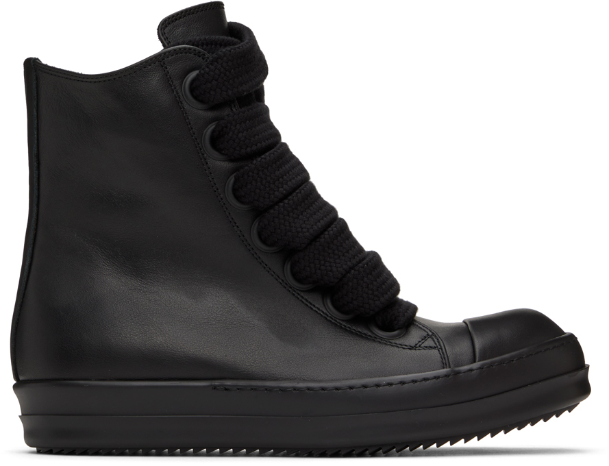 

Черные кроссовки Jumbo на шнуровке Rick Owens, цвет Black/Black/Black/Black