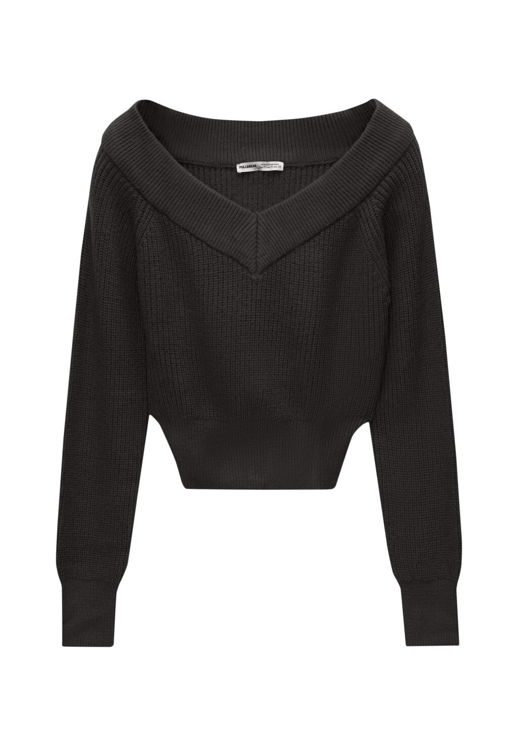 

Джемпер CROPPED BARDOT PULL&BEAR, темно-серый