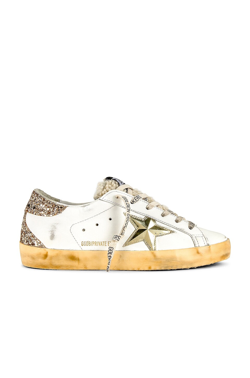

Кроссовки Golden Goose x REVOLVE Superstar, цвет White & Gold, Белый