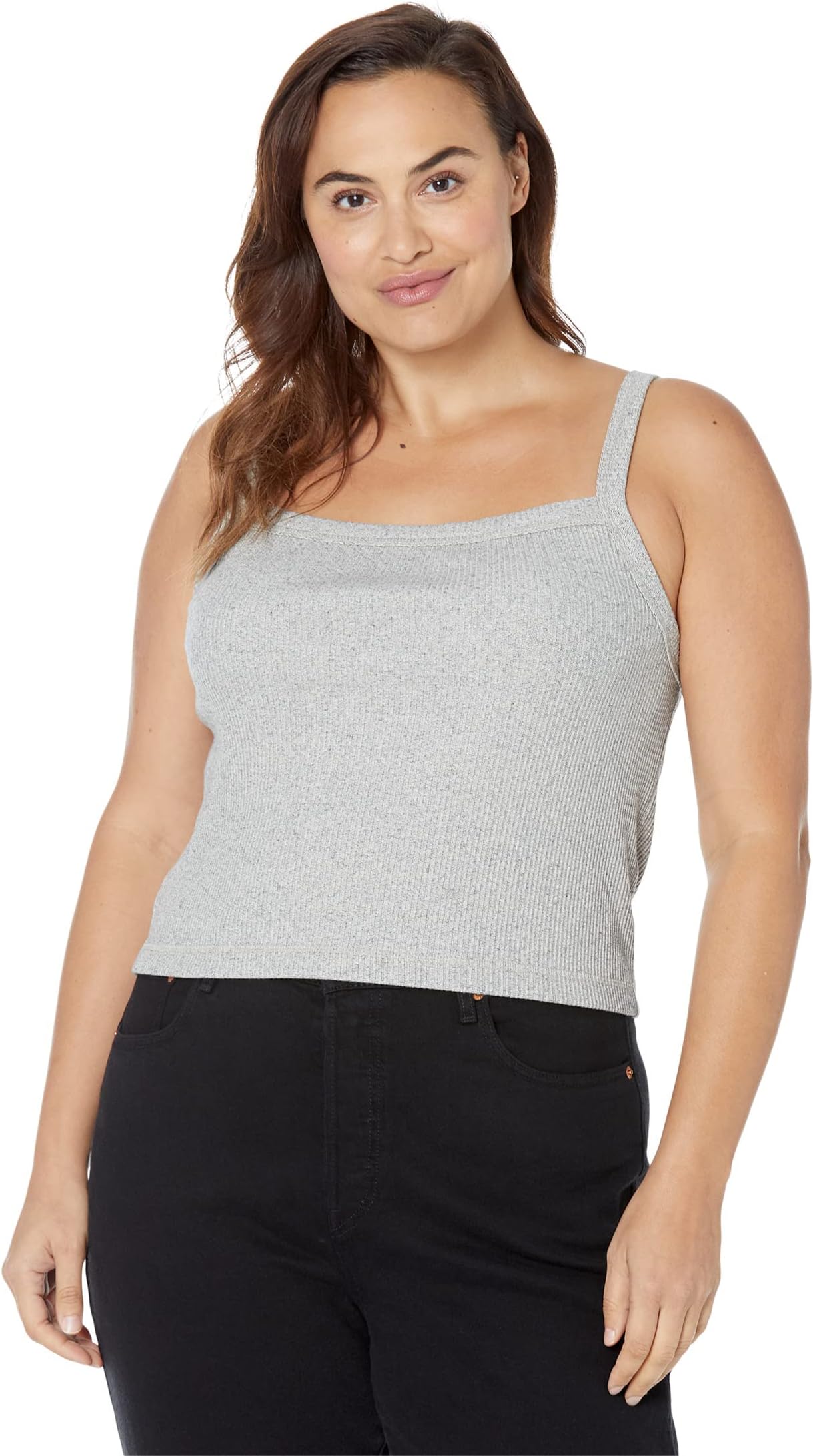 

Топ Plus MWL Superribbed Crop Tank Madewell, цвет Marled Grey