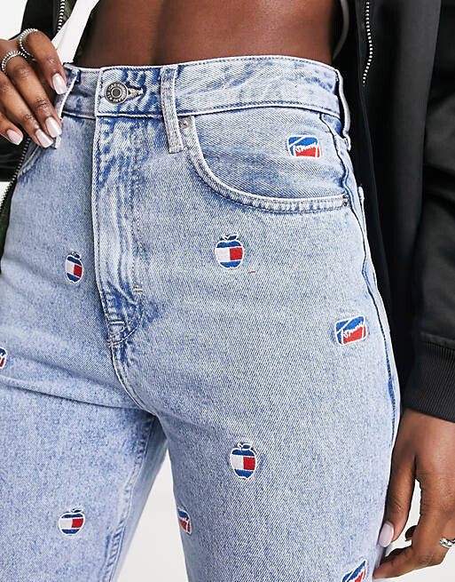 

Синие джинсы для мам с ультравысокой посадкой Tommy Jeans