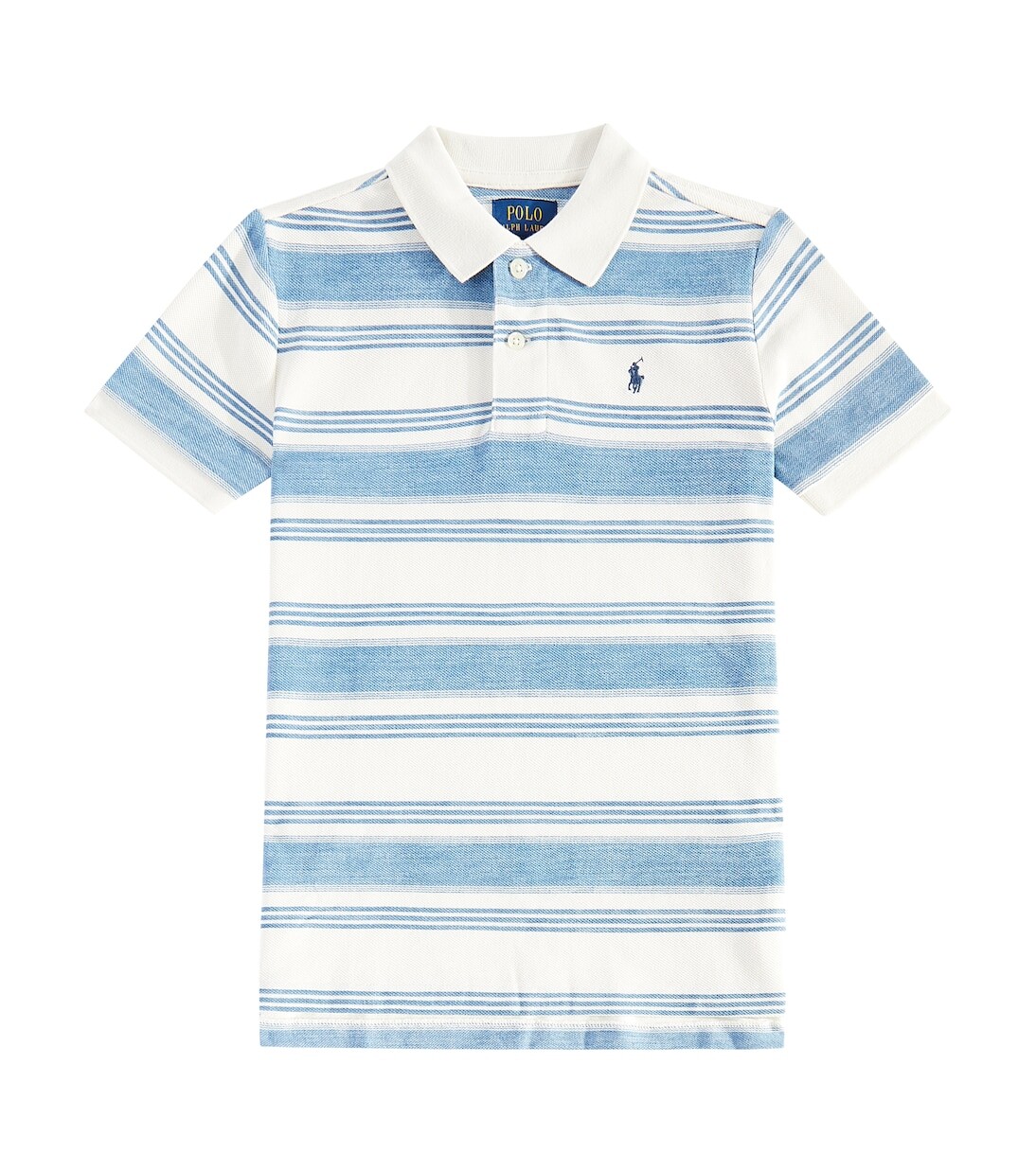 

Полосатая рубашка-поло из хлопка Polo Ralph Lauren, синий