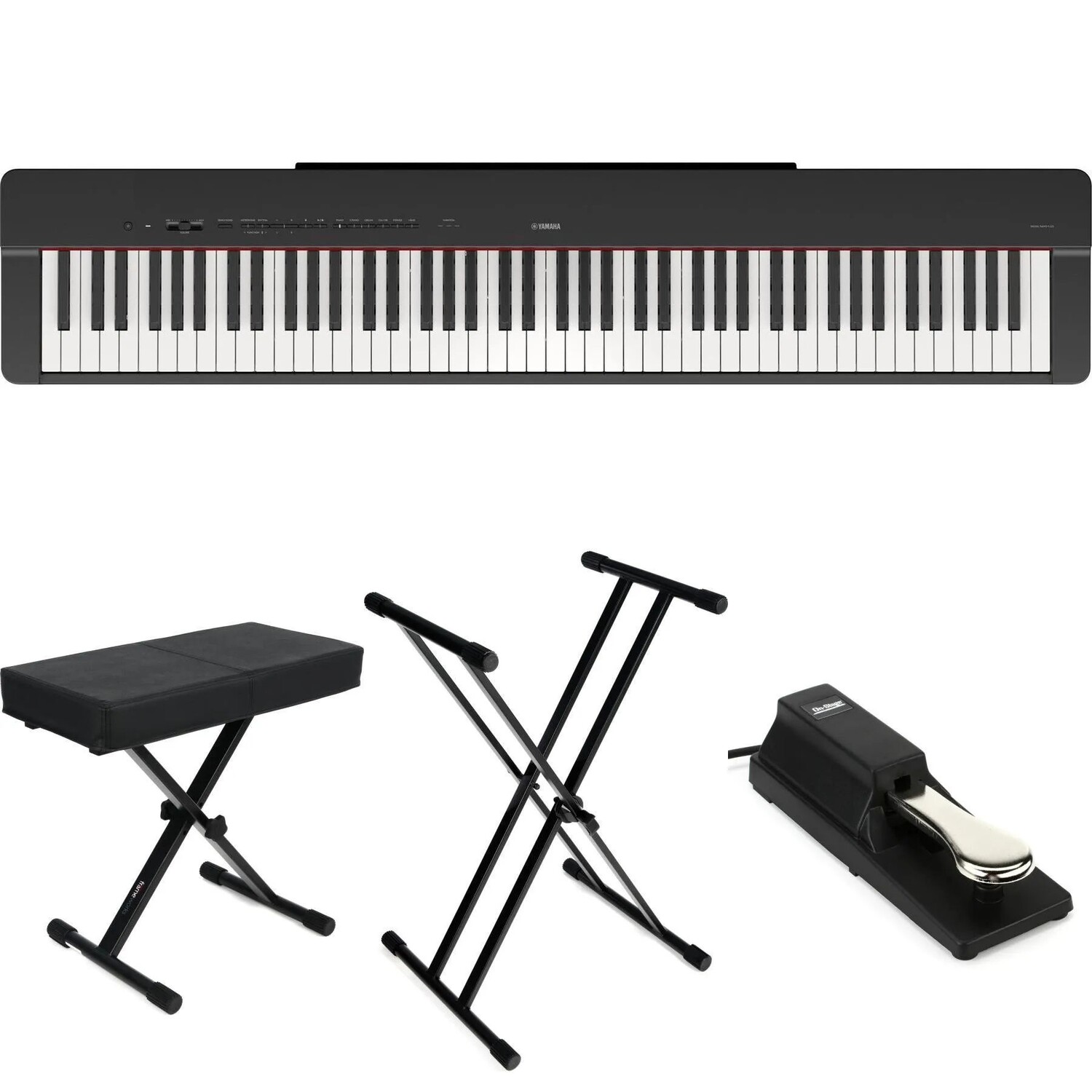 

Новый набор инструментов для цифрового пианино Yamaha P-225B с 88 клавишами — черный