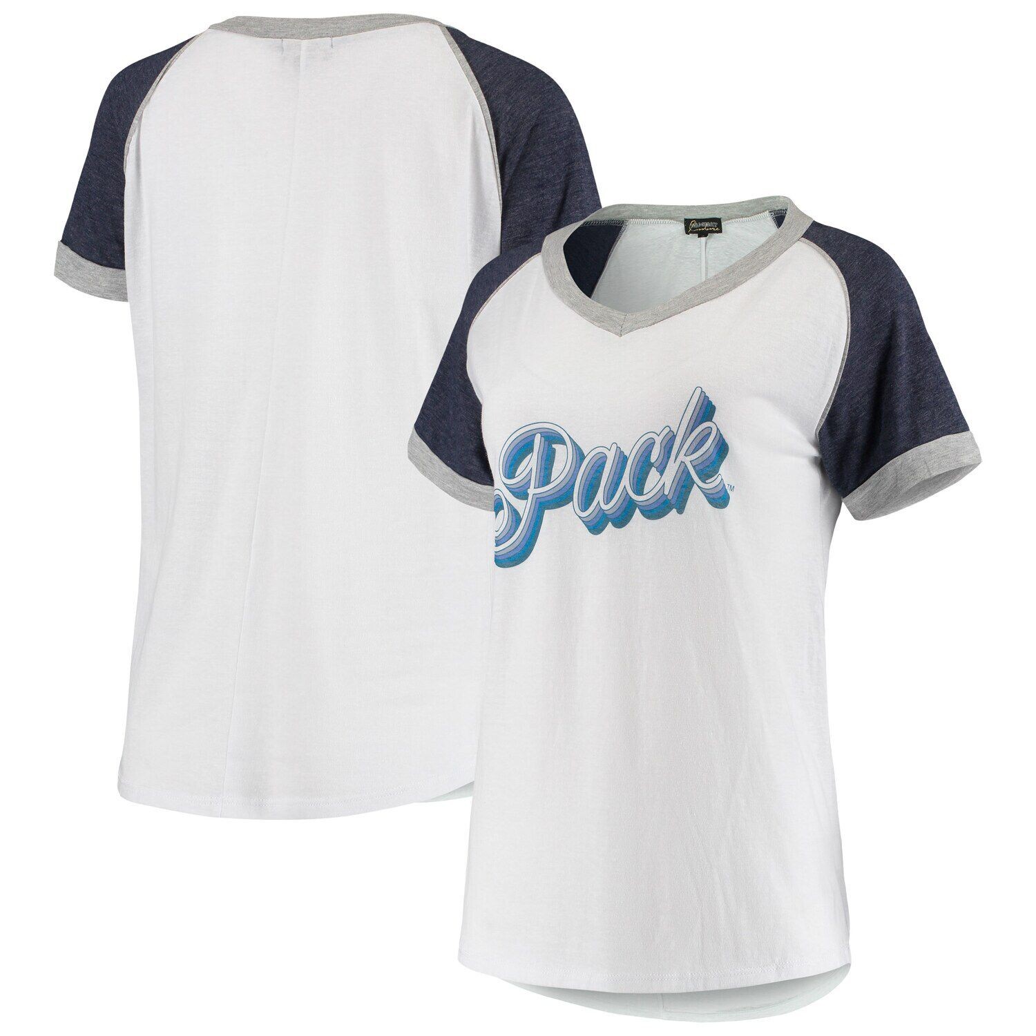

Женская белая рубашка Penn State Nittany Lions On The Road Again с цветными блоками реглан Tri-Blend с v-образным вырезом