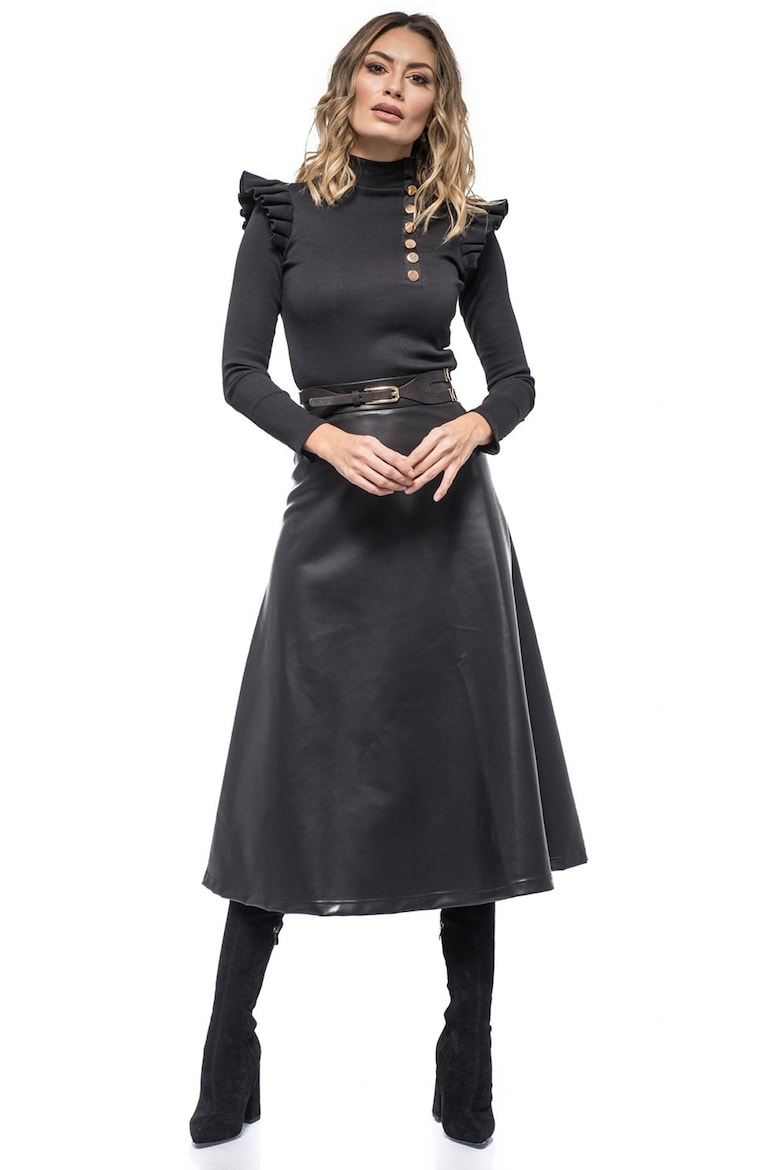 Юбка Дора из экокожи Casa De Moda Vigo, черный укороченная юбка amina casa de moda vigo серый